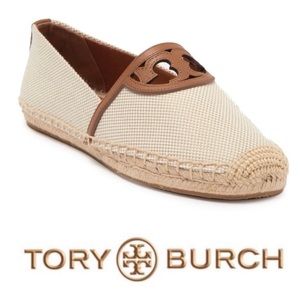 New Tory Burch Sidney Canvas Espadrilles Flats Size 6